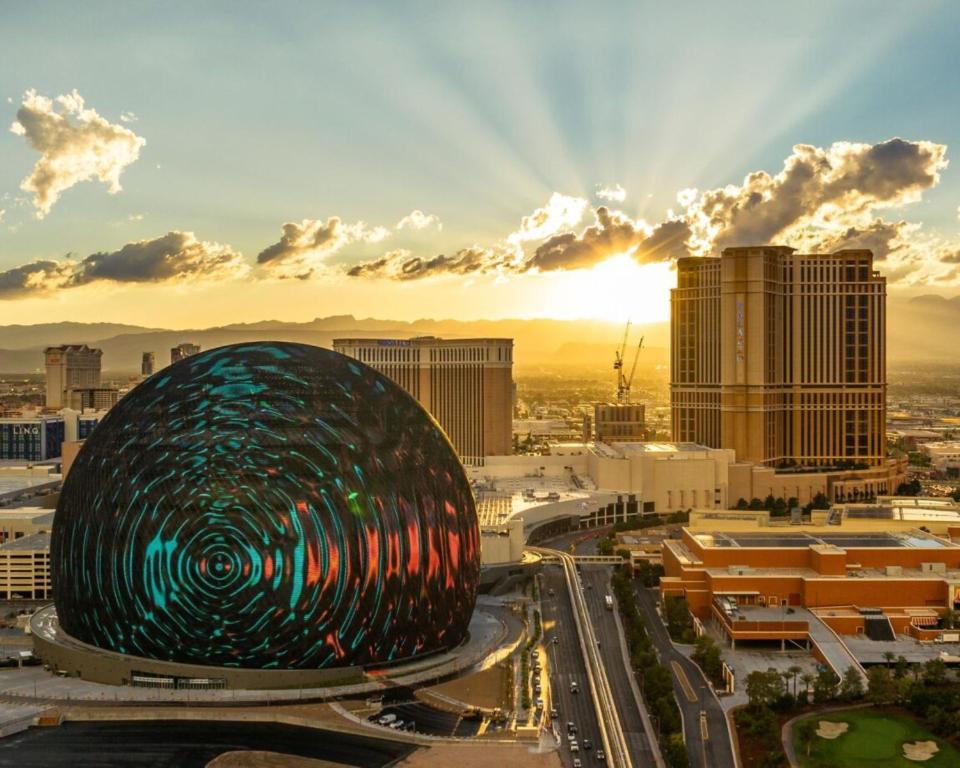 Pemandangan umum Las Vegas atau pemandangan kota yang diambil dari resor