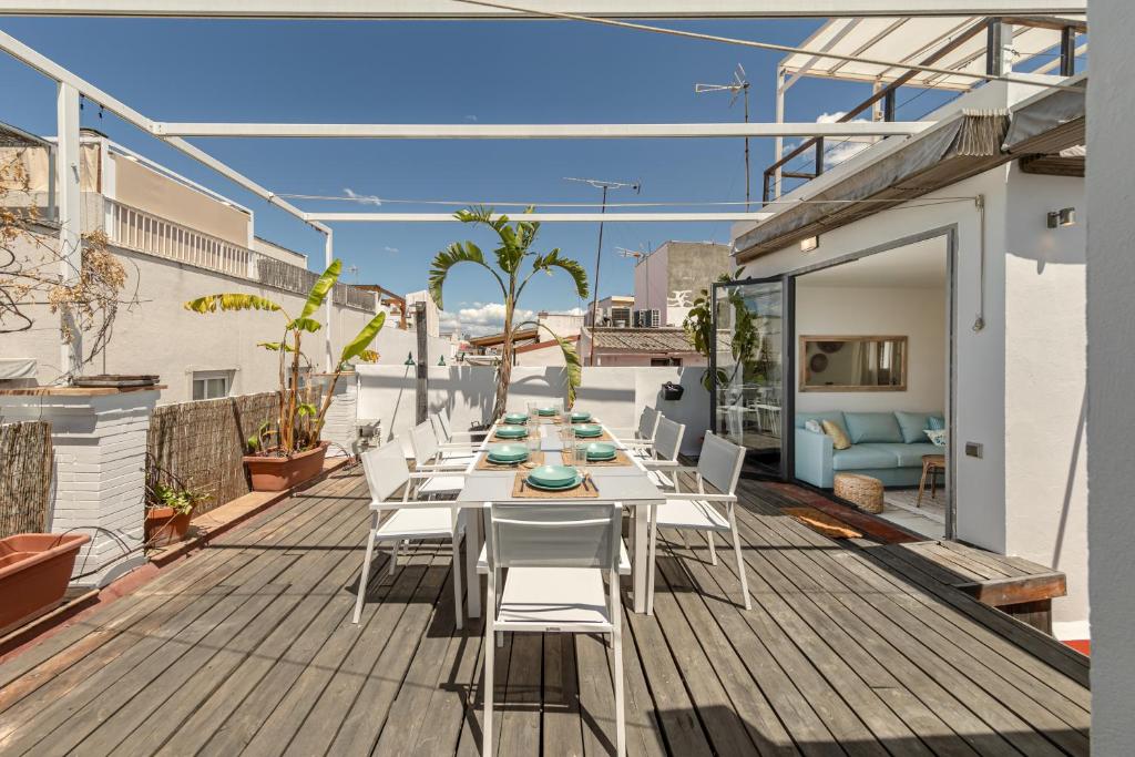 A balcony or terrace at Espectacular casa con terraza privada