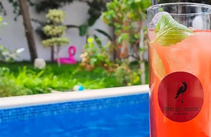 - une boisson dans une tasse au bord de la piscine dans l'établissement Les Sons du Jardin Monastir, à Monastir