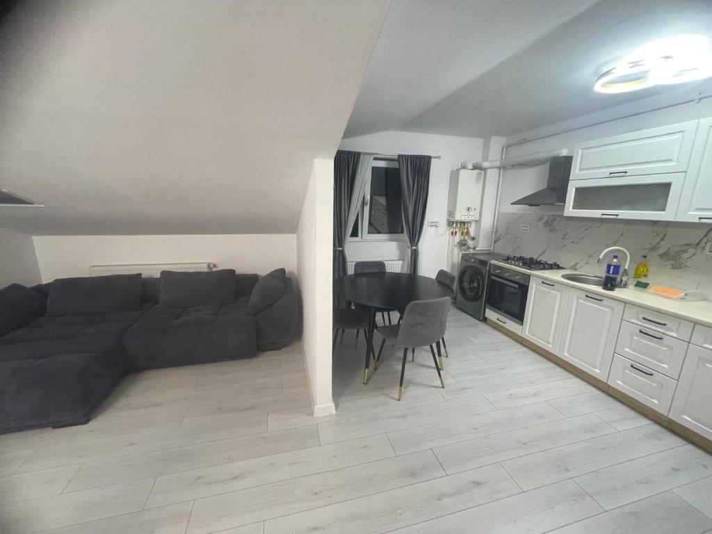 Virtuvė arba virtuvėlė apgyvendinimo įstaigoje APARTAMENT 2 CAMERE TIRGU JIU