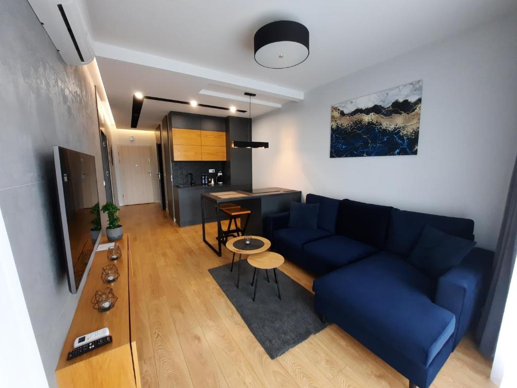 Premium Apartments Rzeszów tesisinde bir oturma alanı