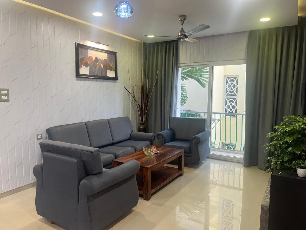 พื้นที่นั่งเล่นของ Areia De Goa, Comfort Stay Apartment near Baga Beach