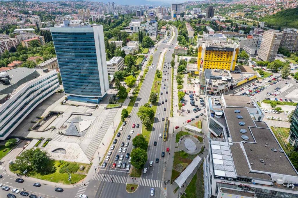 Výhľad na mesto Sarajevo alebo výhľad na mesto priamo z hotela