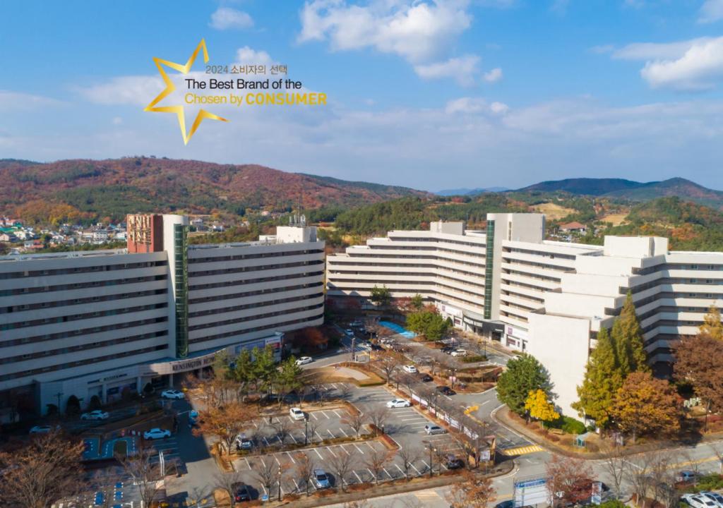 an aerial view of the tallest buildings in the city at Kensington Resort Gyeongju in Gyeongju