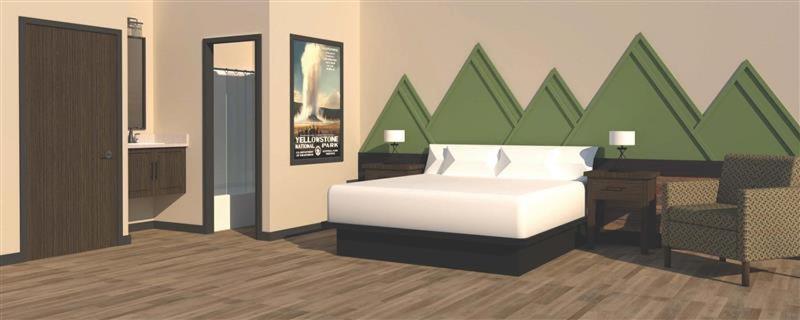 Кровать или кровати в номере Mountain Vista Hotel