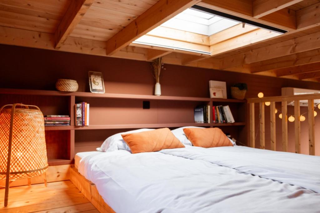 Cama ou camas em um quarto em Tiny House Mayu - Veluwe Airco 4 persons