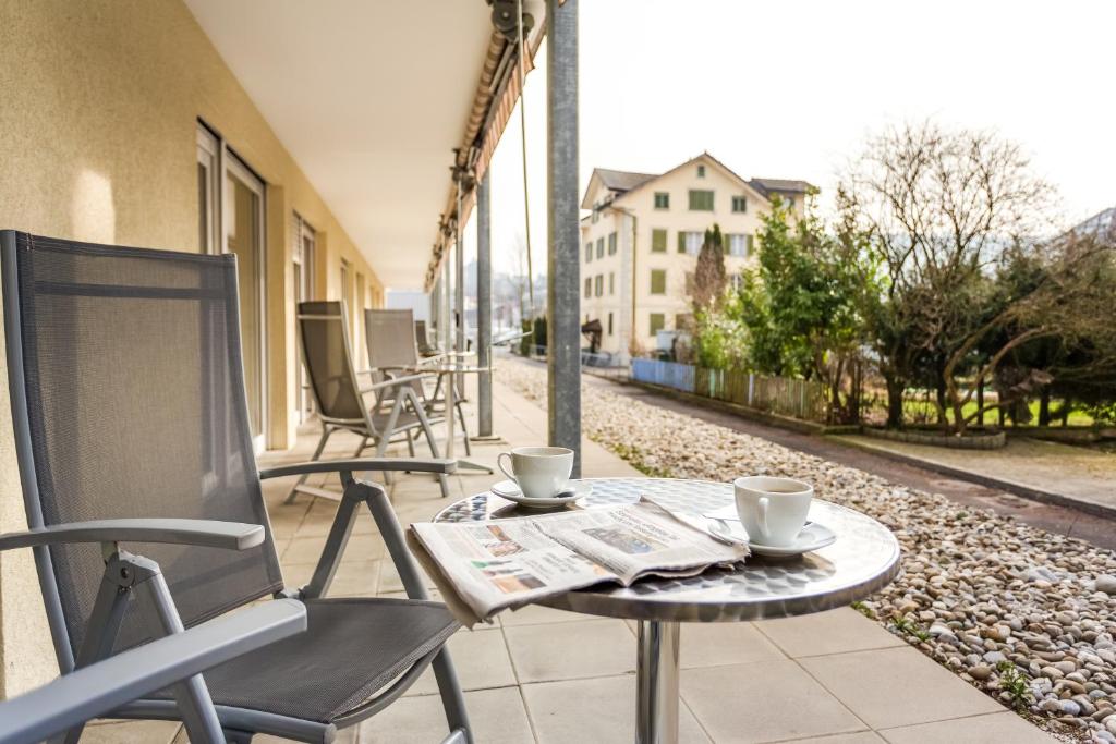 Balcony o terrace sa Anstatthotel Luzern - self-check-in