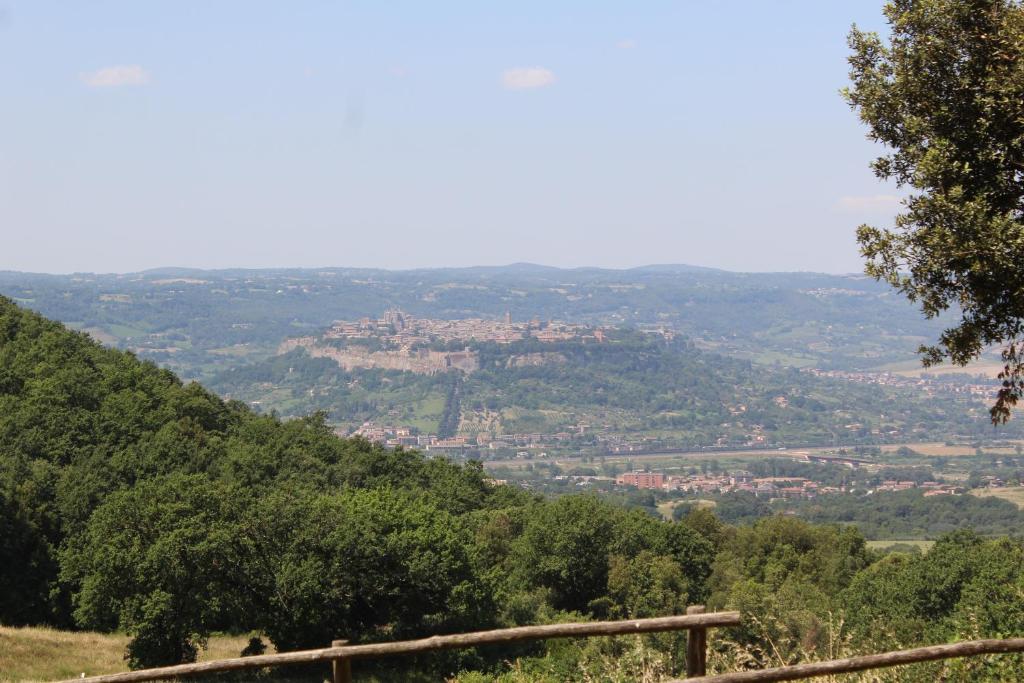 a view of a city from a mountain at Agriturismo Fattoria Poggio Boalaio in Orvieto