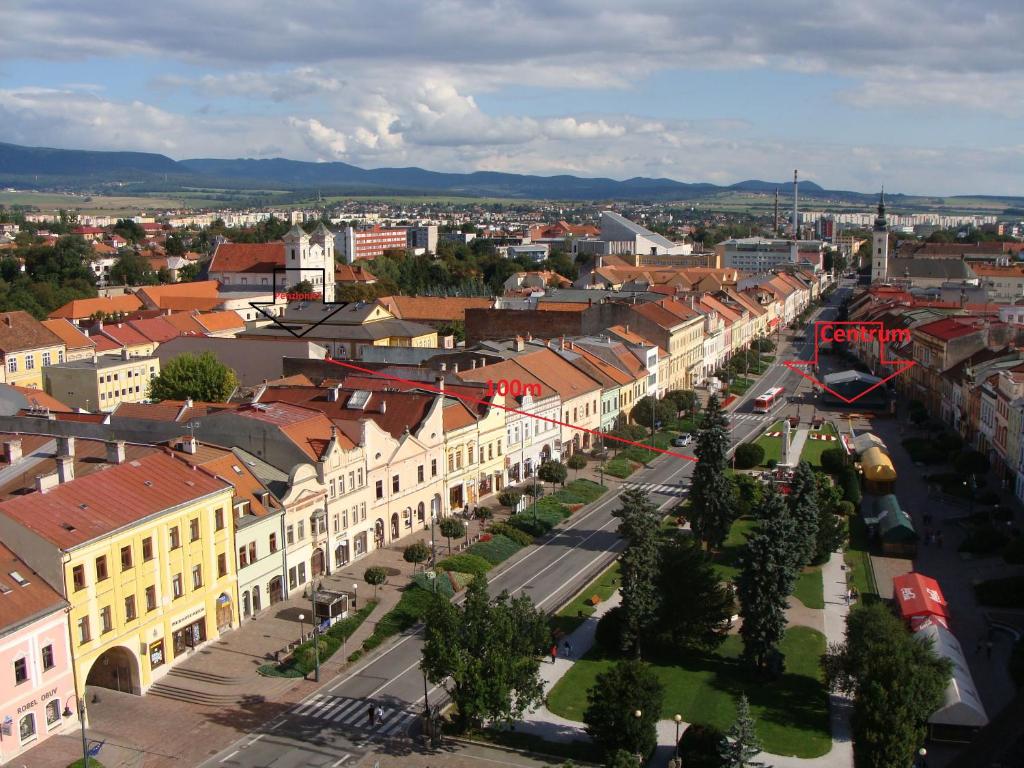 Prešov का आम नज़ारा या गेस्ट हाउस से दिखाई देने वाला शहर का नज़ारा