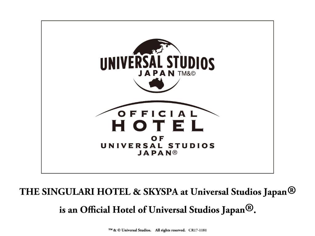 En logo, et sertifikat eller et firmaskilt på THE SINGULARI HOTEL & SKYSPA at UNIVERSAL STUDIOS JAPAN