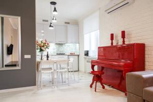 Dapur atau dapur kecil di Lotos for You Apartments