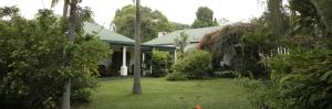 una casa con un patio con palmeras en York Lodge, en Harare