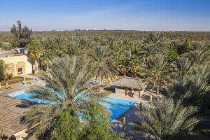 ein Luftblick auf ein Resort mit einem Pool und Palmen in der Unterkunft Sahara Douz in Douz