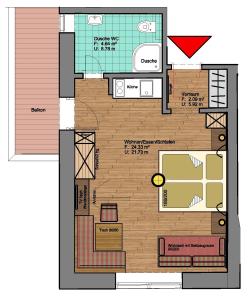 a floor plan of a house at Appartements Rofan in Maurach