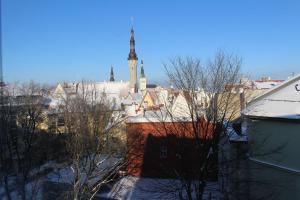 a view of a city with a clock tower at Tallinn City Apartments Old Town Suites in Tallinn