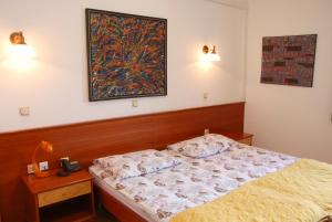 una camera con un letto e una foto appesa al muro di Guest House Arvaj a Kranj