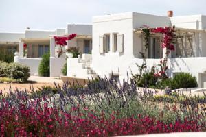 een huis met bloemen ervoor bij Portes Houses in Koufonisia