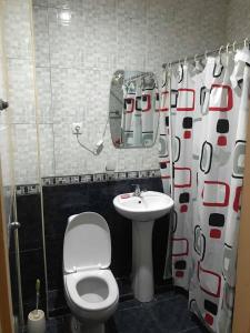 een badkamer met een toilet en een wastafel bij Apartment in Tskaltubo - # 1 in Tskaltubo