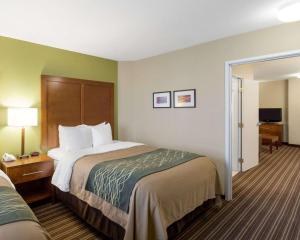 เตียงในห้องที่ Comfort Inn & Suites Fayetteville-University Area