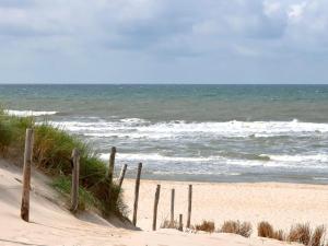 drewniany płot na plaży nad oceanem w obiekcie B&B de Petrakerk w mieście Rijnsburg