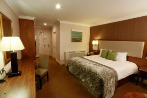 una camera d'albergo con letto e sedia di Vaughan Lodge Hotel a Lahinch