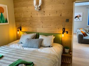 เตียงในห้องที่ Apartment Maya, La Praz, Chamonix Mont Blanc