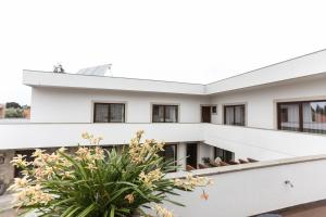 un edificio blanco con ventanas y una planta en RURAL HOUSE, en Guifões