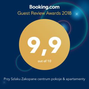 Certificat, premi, rètol o un altre document de Przy Szlaku Zakopane centrum pokoje & apartamenty