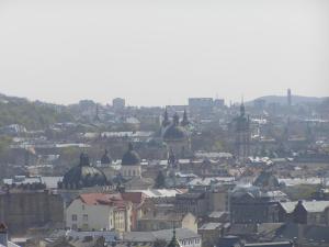 Utsikt over Lviv, enten fra leiligheten eller fra et annet sted