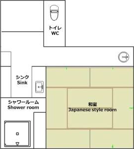 ein Diagramm eines Grundrisses eines Hauses in der Unterkunft NARAigoto EENA HOUSE in Nara