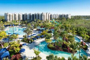 eine Luftansicht auf den Pool im Resort in der Unterkunft The Grove Resort & Water Park Orlando in Orlando