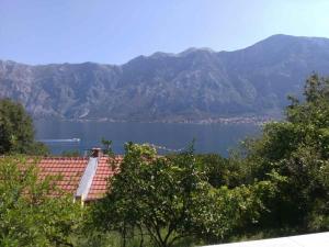 vista su un lago con montagne sullo sfondo di Apartman Tešović a Kotor (Cattaro)