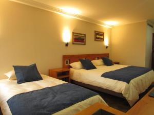 A bed or beds in a room at Hotel Pucón Indómito