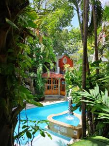 The swimming pool at or close to Eco-hotel El Rey del Caribe