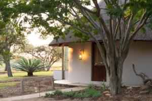 una casa con un albero di fronte di Nyala Safari Lodge a Hoedspruit