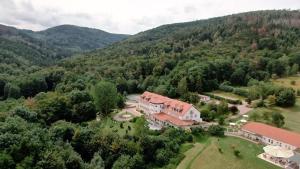 een luchtzicht op een huis in de bergen bij REGIOHOTEL Naturresort Ilsenburg in Ilsenburg