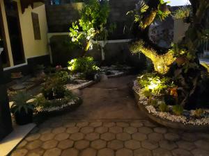 um jardim com um monte de plantas e uma árvore em Ma Maison Guest House em Yogyakarta