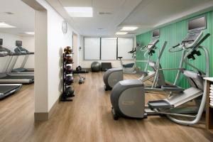 una palestra con diversi tapis roulant e macchinari per il cardio-fitness di Holiday Inn Express & Suites College Park - University Area, an IHG Hotel a College Park