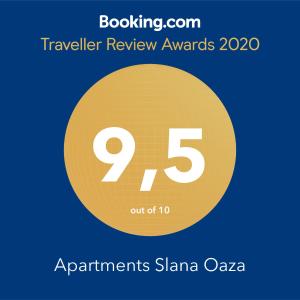 a yellow circle with the number nine and the text travelling review awards at Apartments Slana Oaza in Tuzla