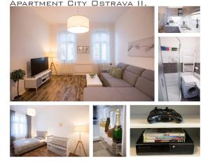 Televízia a/alebo spoločenská miestnosť v ubytovaní FAMILY Apartment OSTRAVA