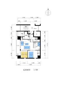 Grundriss eines Hauses in der Unterkunft ケイアイコンホテルズ 丸の内 in Nagoya