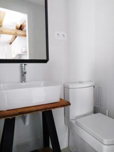 a bathroom with a sink and a toilet at Casa Rural Teresa in El Molar