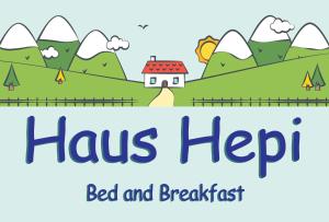 un cartello che dice: di Haus Hepi B&B a Obertraun