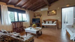 sala de estar con sofá y mesa en Casa Rural Casona de Jerte, en Jerte