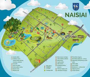 a map of nassau with attractions at Baltas gandras in Naisiai