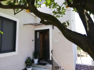 a front door of a white house with a tree at B&B Guest Armonie in Torre del Greco