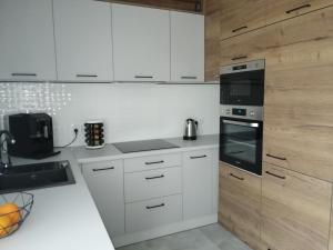 A cozinha ou cozinha compacta de Apartament Zielone Wzgórze