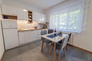 Eldhús eða eldhúskrókur á Apartman Danube lux