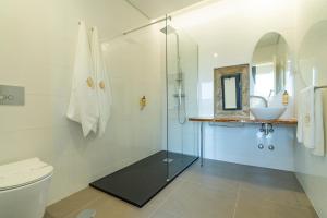 e bagno con doccia, servizi igienici e lavandino. di GOLDNATURE a Gondomar