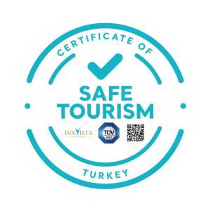 un logo pour le certificat de tourisme sûr dans l'établissement Innvista Hotels Belek, à Belek